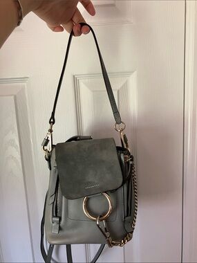 chloe mini faye backpack cloudy blue Calfskin Day Shoulder Bag 1225413 FASHIONPHILE tone and silver Backpack Mini Shoulder Bag Chloe